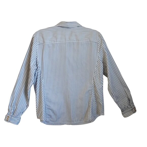 Jones New York Stripe Collared Neckline Long Sleeve Button Down Shirt - Picture 5 of 9